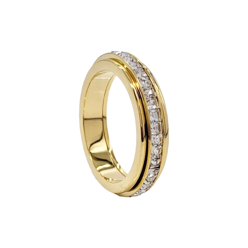 Crystal Statement Spinning Fidget Ring