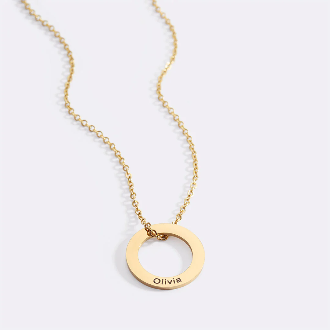 Personalized Linked Circle Necklace
