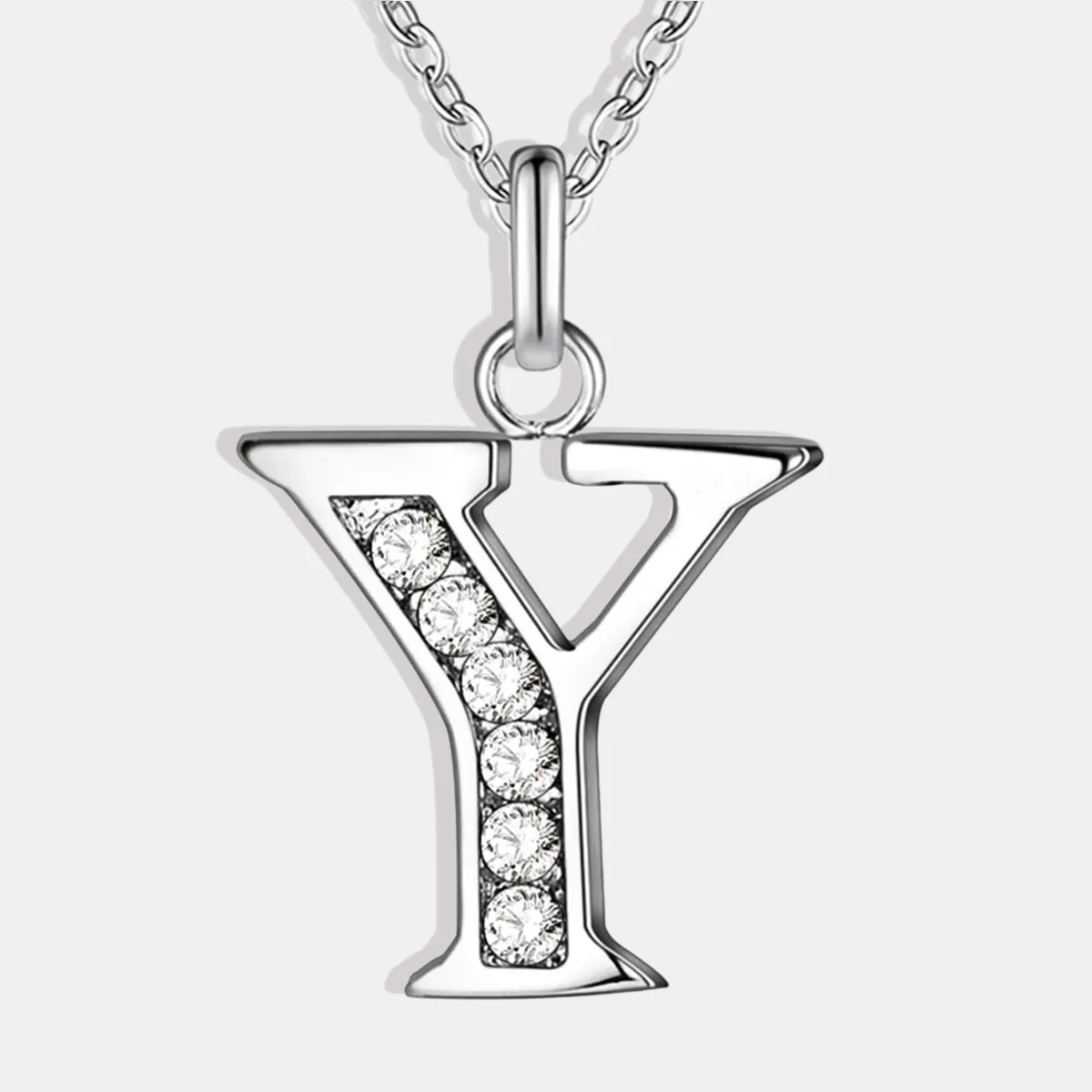 Crystal Accent Letter Satellite Necklace