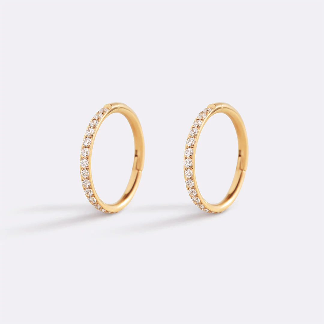 Eternity Crystal Cartilage Hoop Earrings | 16g
