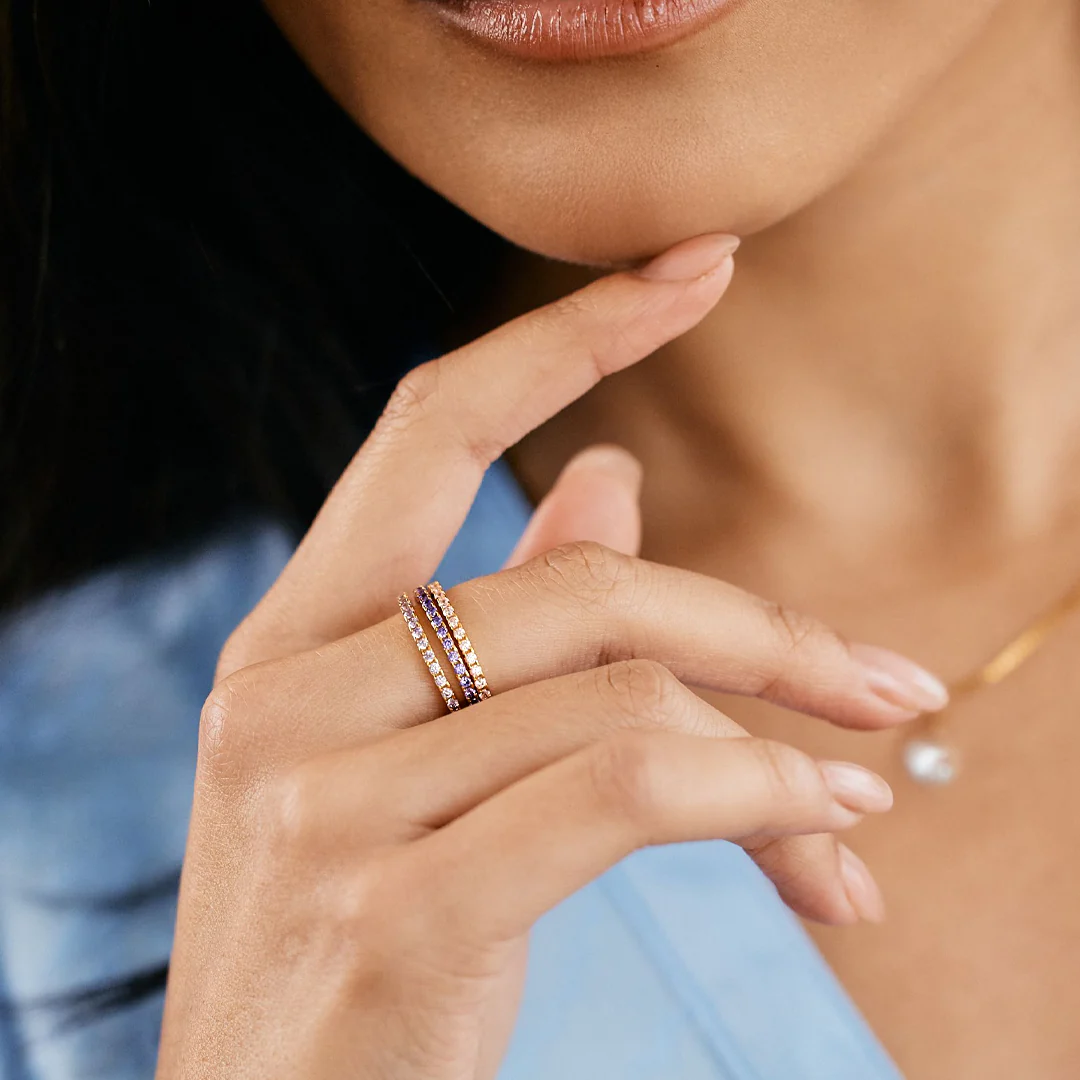 January Birthstone Eternity Stacking Ring