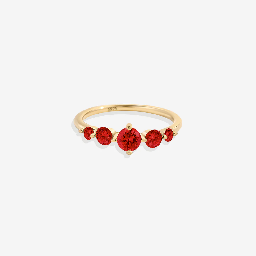 Five Stone Statement Birthstone Ring