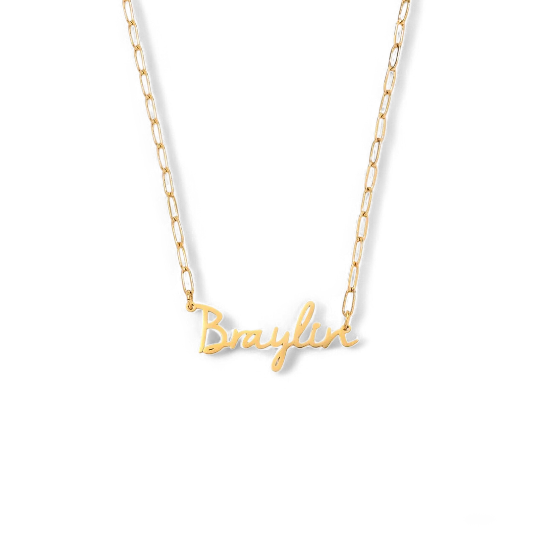 Fairy Name Necklace with Paperclip Chain