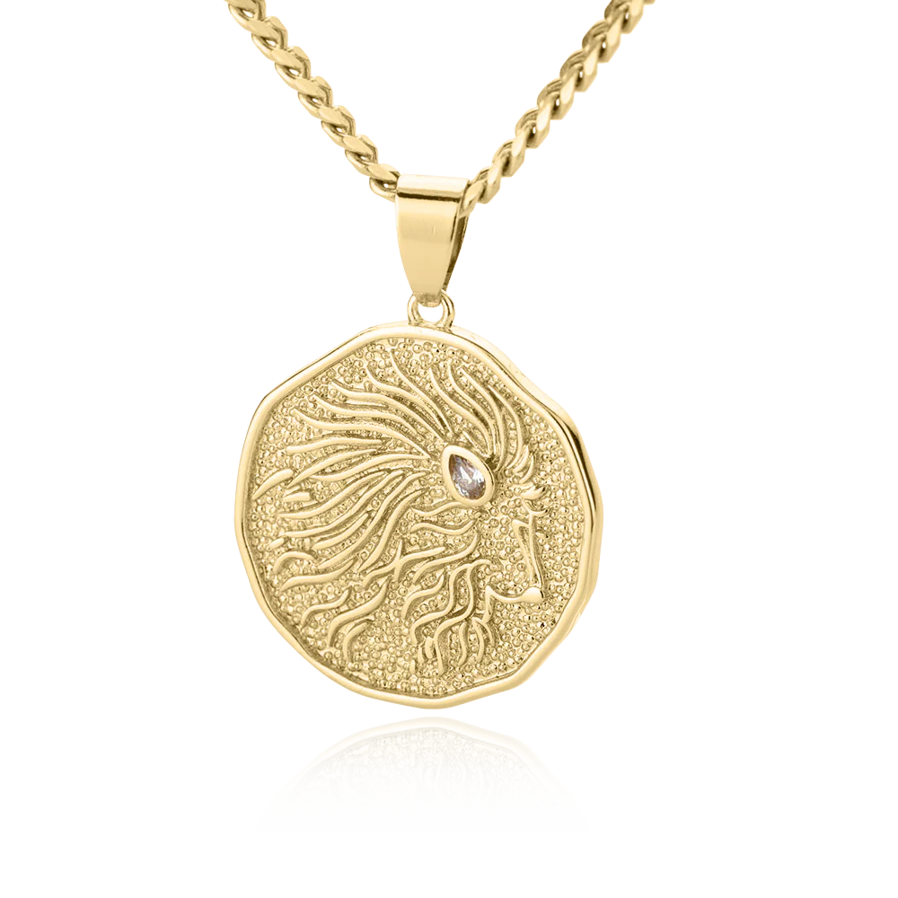 Astrological Sign Coin Pendant Necklace