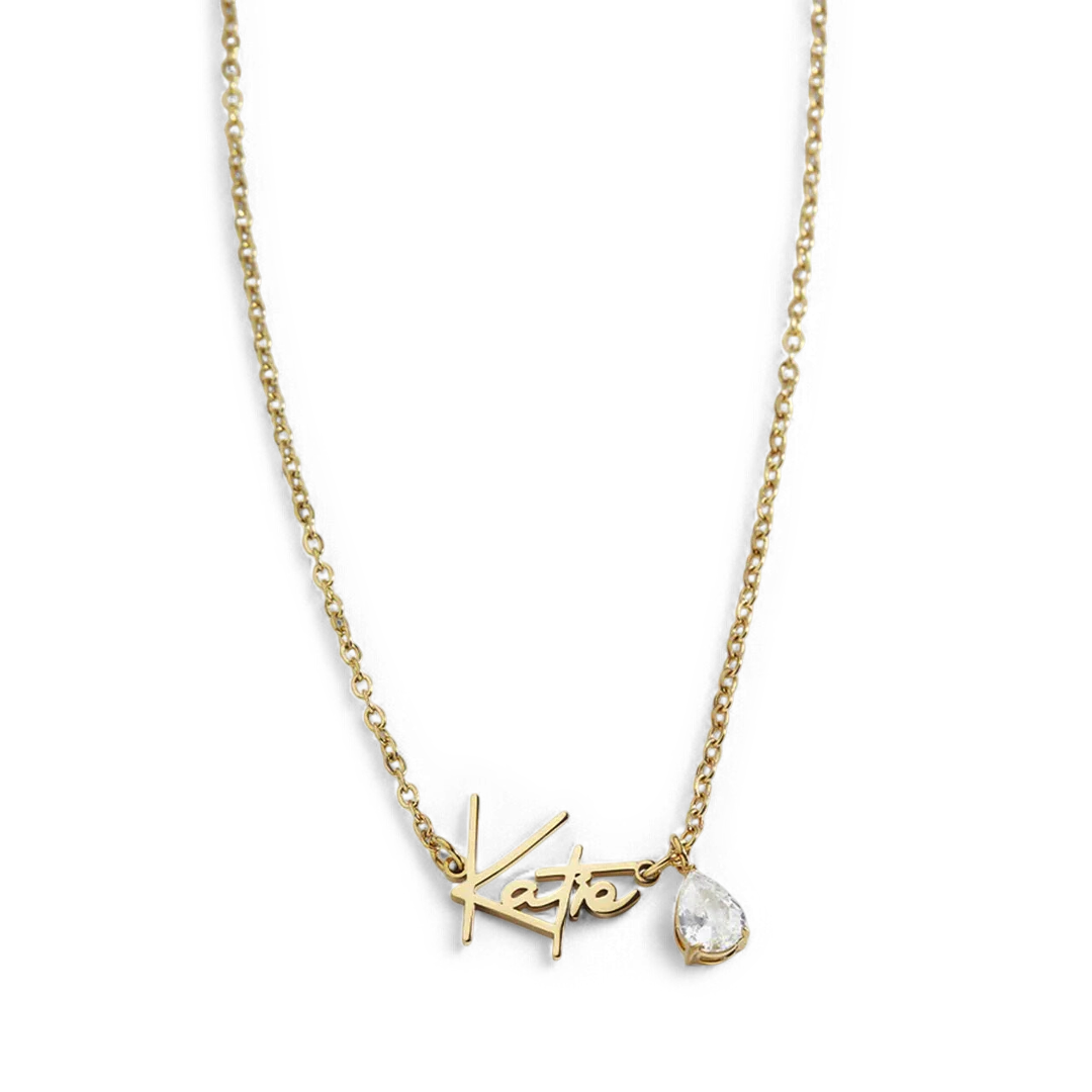 Handmade Birthstone Name Necklace