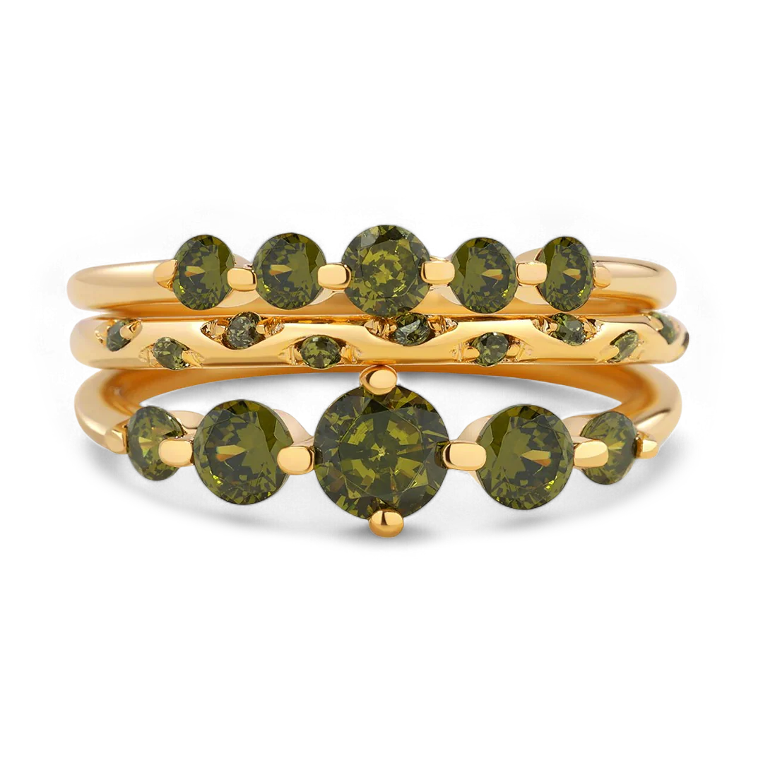 Birthstone Stacking Ring Set