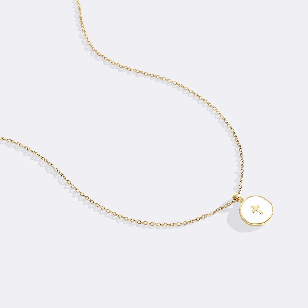 Minimalist Enamel Cross Pendant