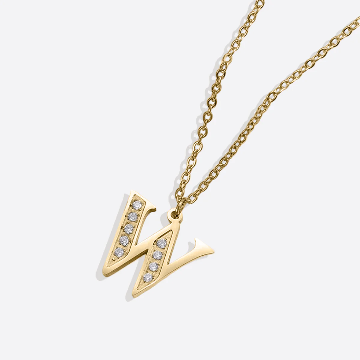 Crystal Accent Letter Satellite Necklace