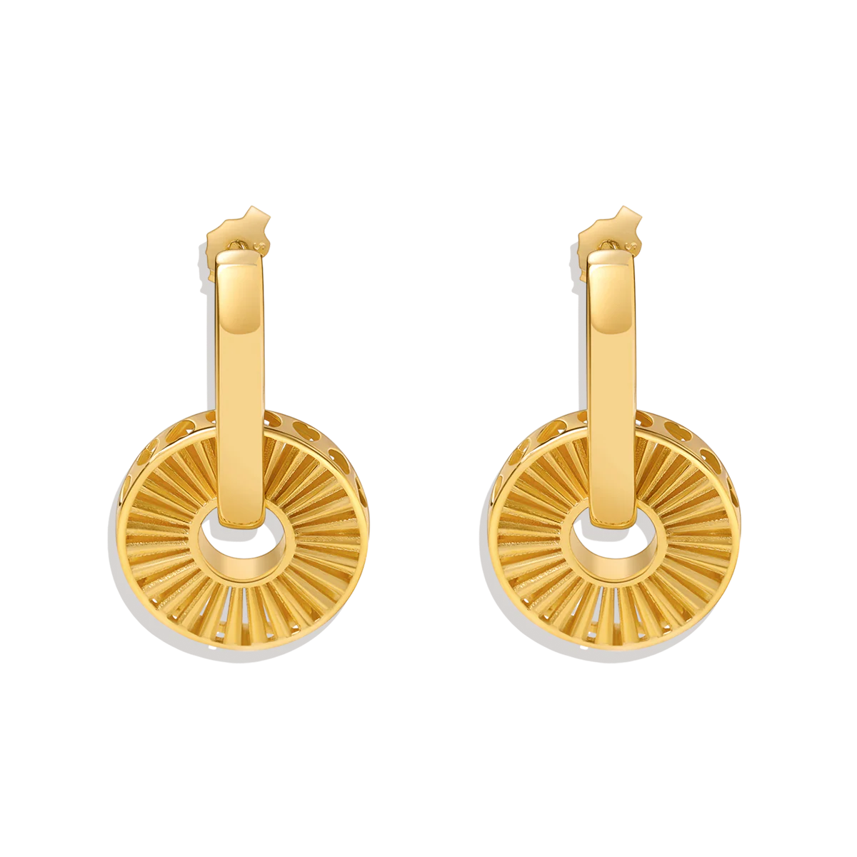 Gold Burst Drop Earrings