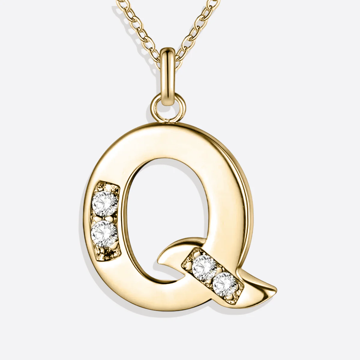 Crystal Accent Letter Satellite Necklace