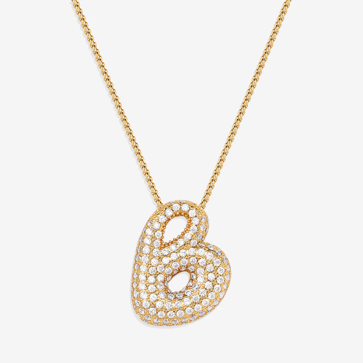 Pave Bubble Initial Necklace