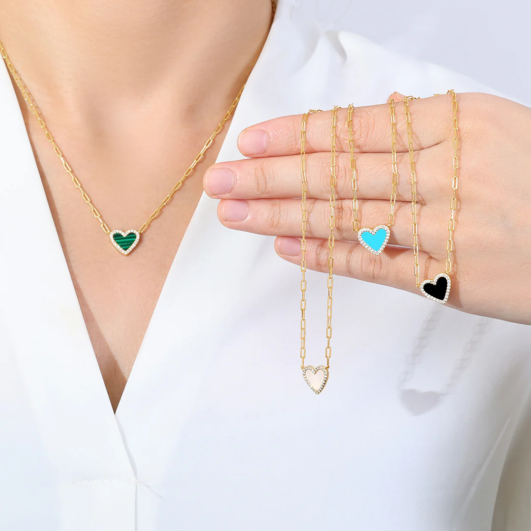 Dainty Heart Paperclip Necklace