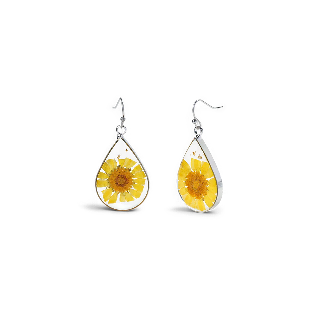 Pressed Birth Flower Earrings