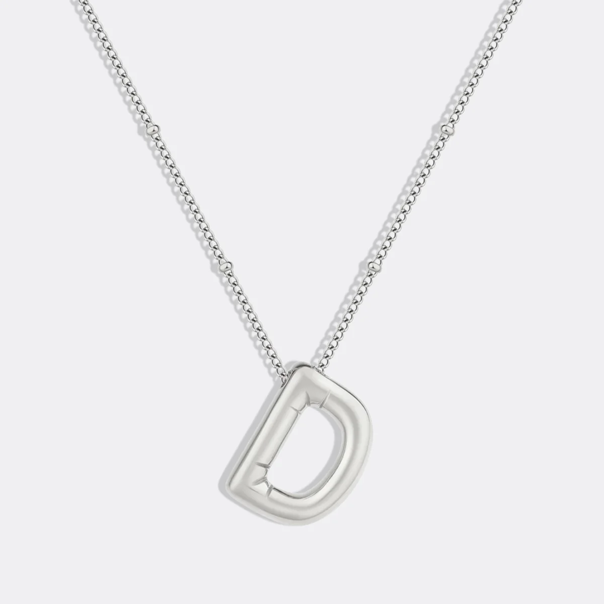 Balloon Initial Necklace with Satellite Chain