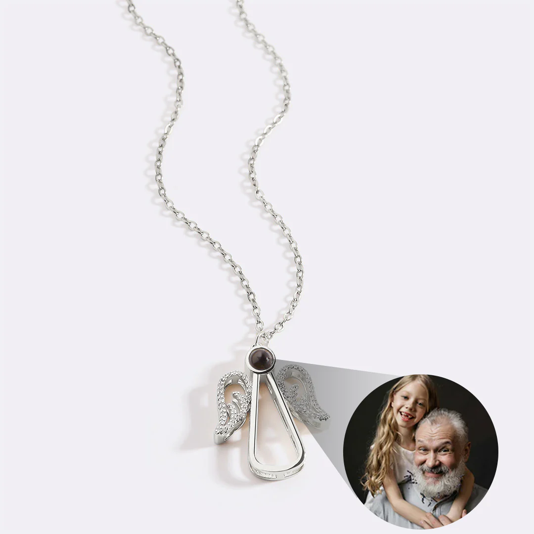 Personalized Angel Photo Charm Necklace