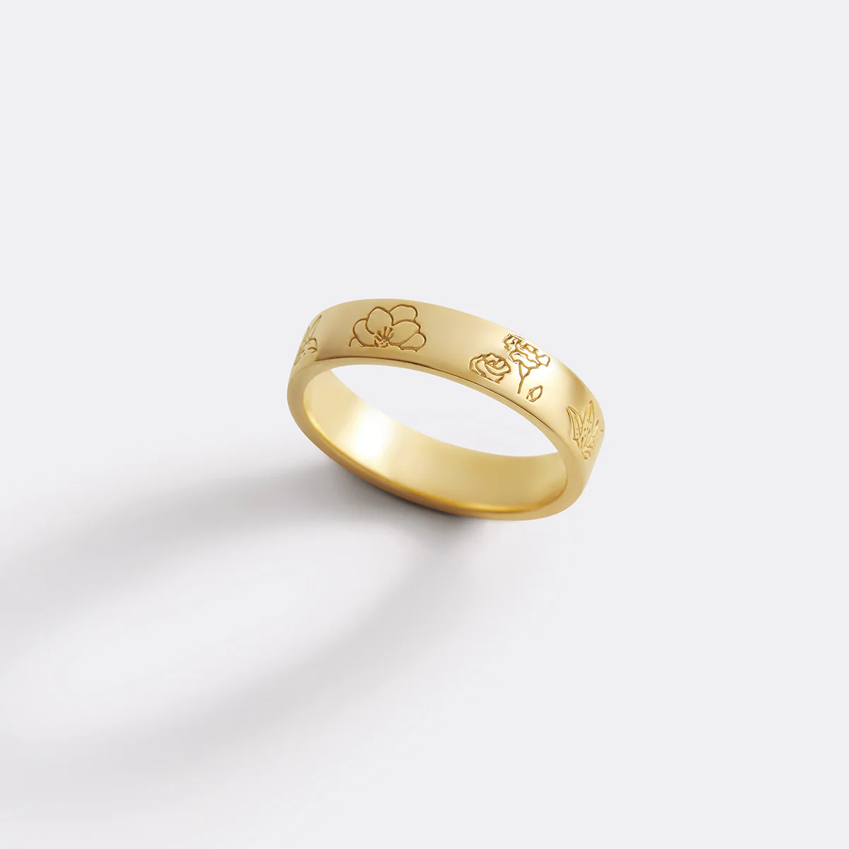 Personalized Stamped Flower Ring