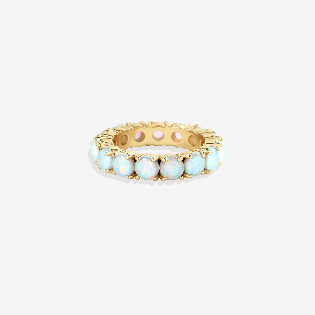 Blue Opal Eternity Ring