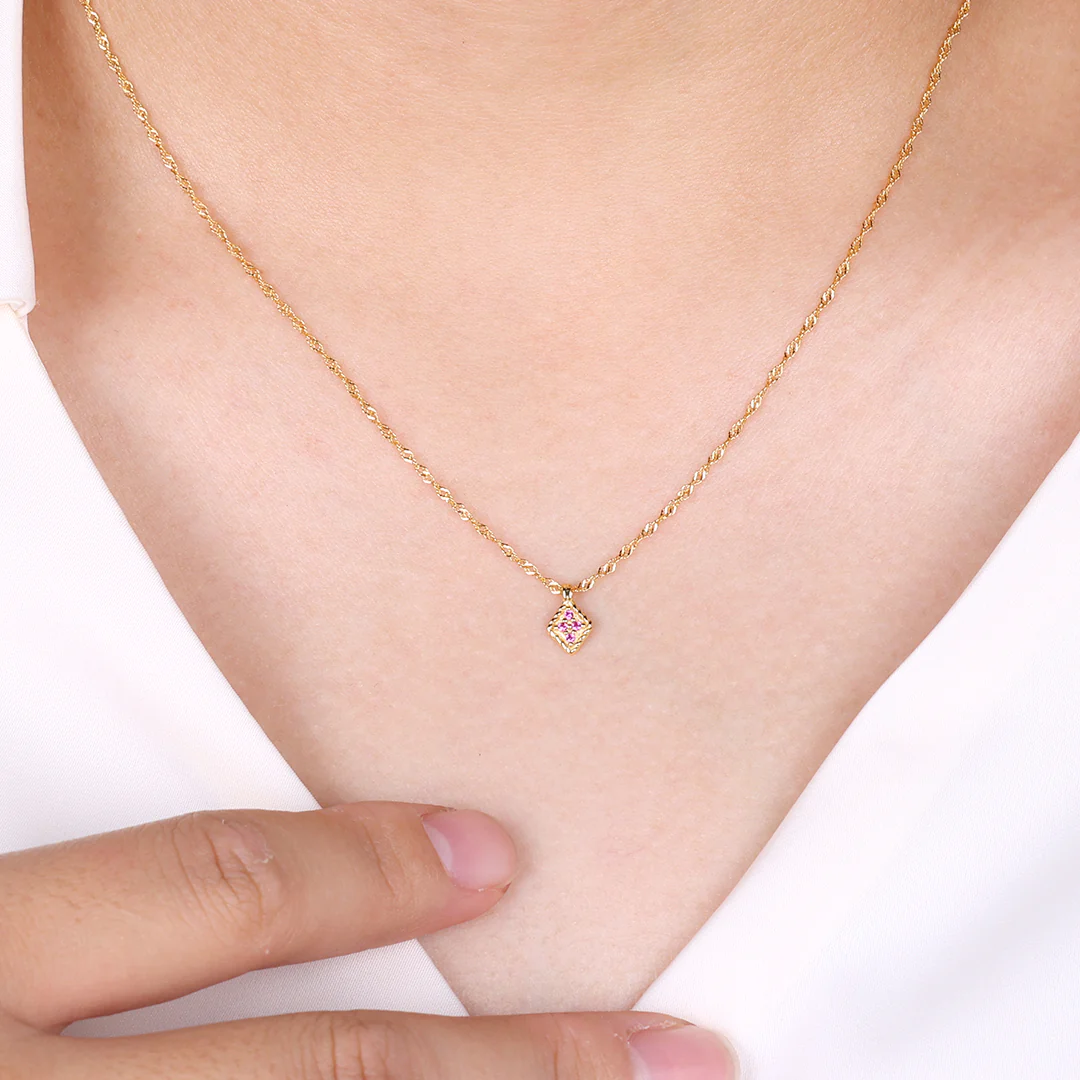 Dainty Birthstone Kite Necklace
