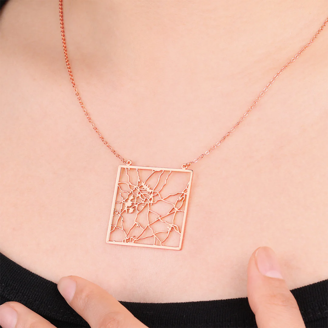 Custom Map Pendant Necklace