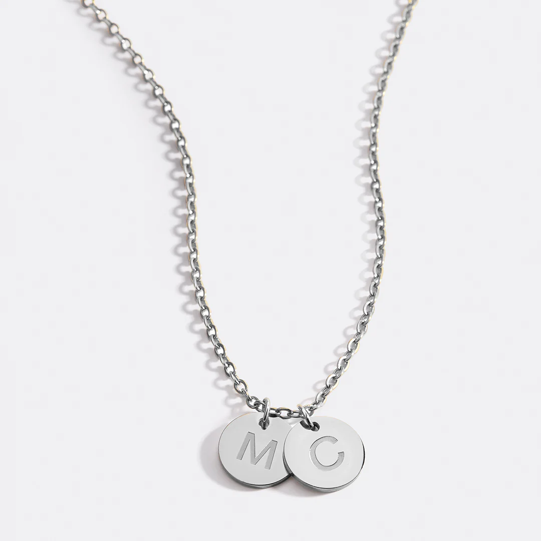 Dainty Disc Initial Necklace