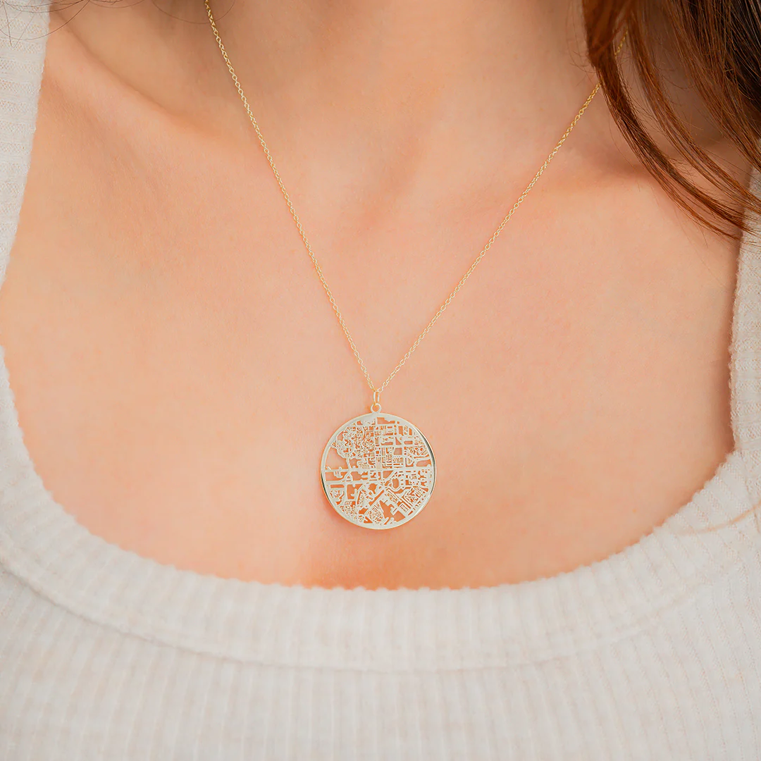 Custom Map Pendant Necklace