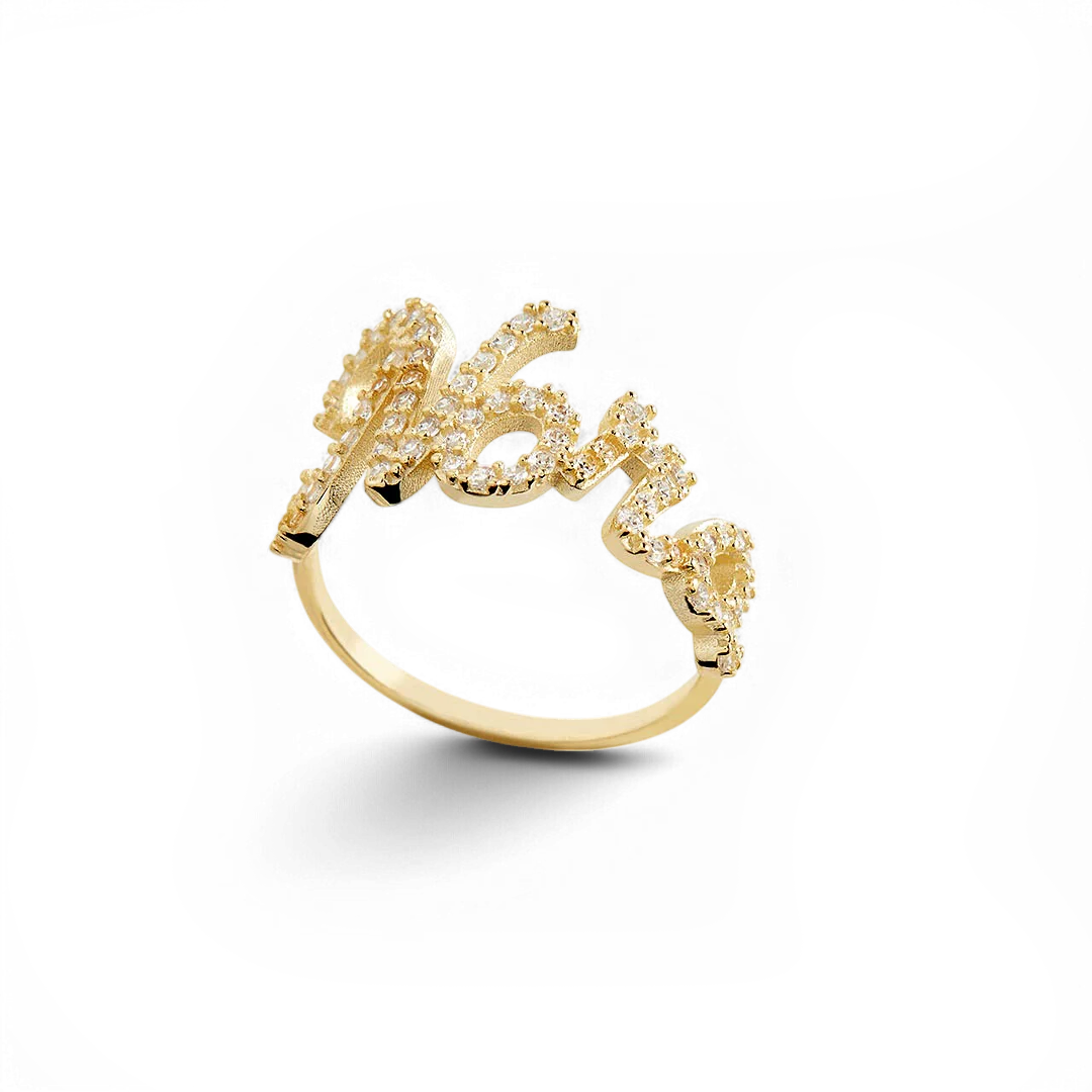 Pave Name Ring