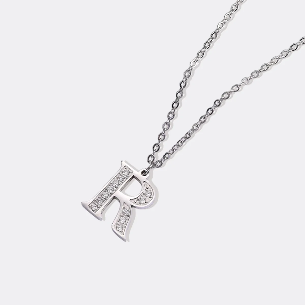 Crystal Accent Letter Satellite Necklace