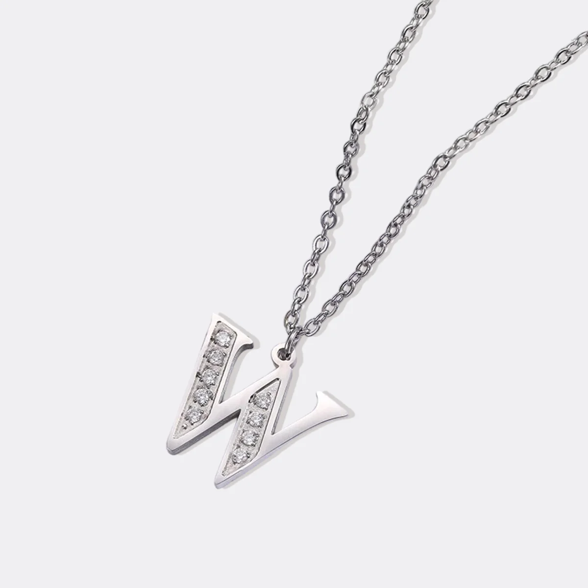Crystal Accent Letter Satellite Necklace
