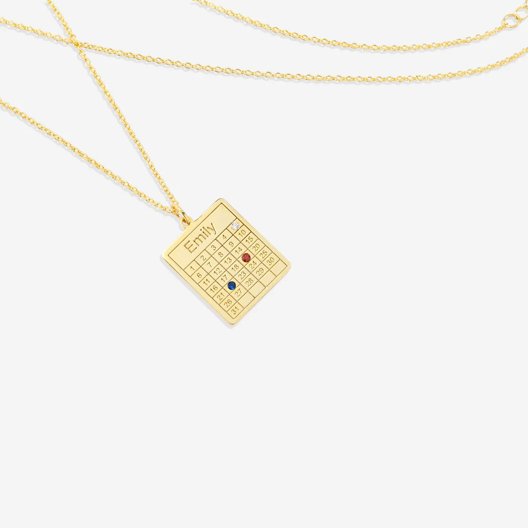 Personalized Family Calendar Necklace