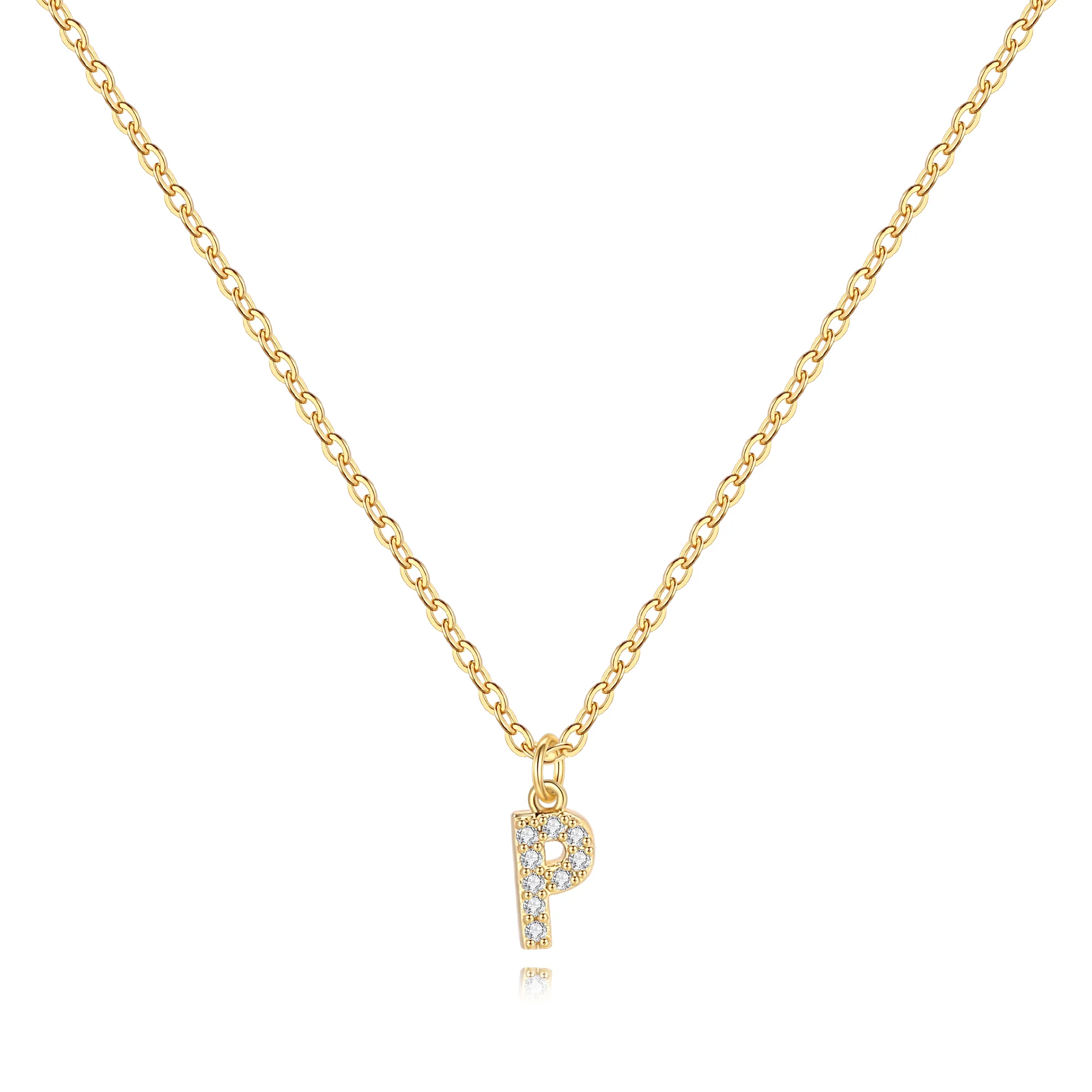 Pavé Uppercase Initial Necklace