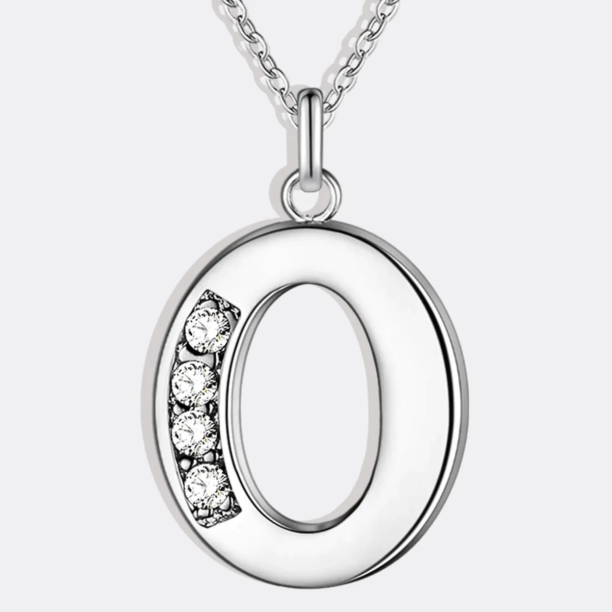 Crystal Accent Letter Satellite Necklace