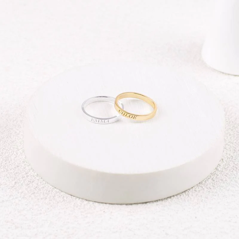 Dainty Personalized 2mm Stacking Ring