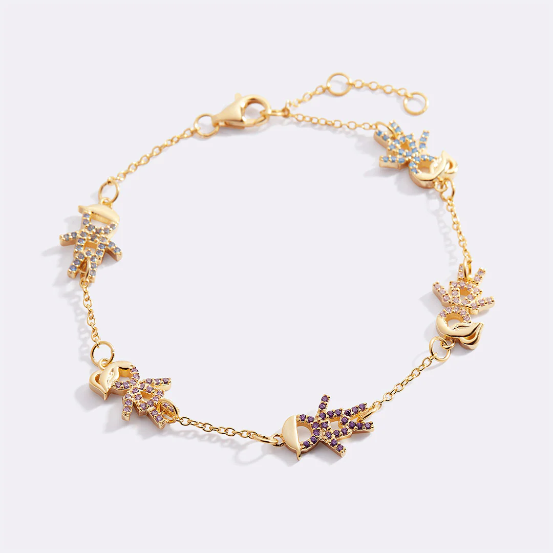 Personalized Mom Bracelet With Birthstone Kids