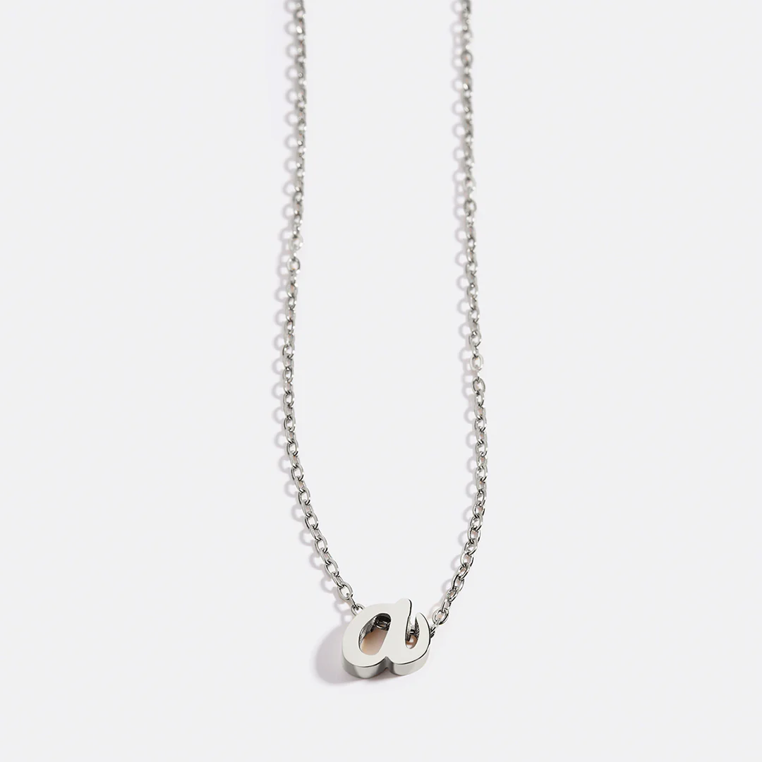 Tiny Script Initial Necklace