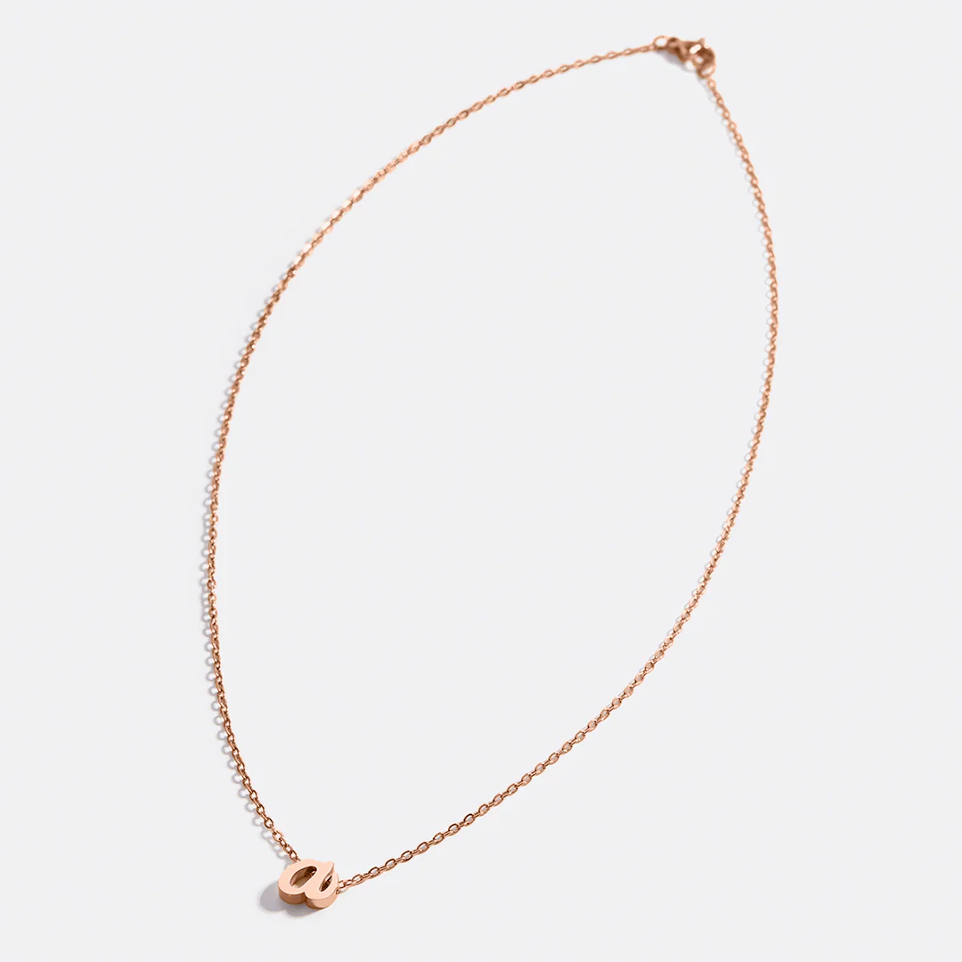 Tiny Script Initial Necklace