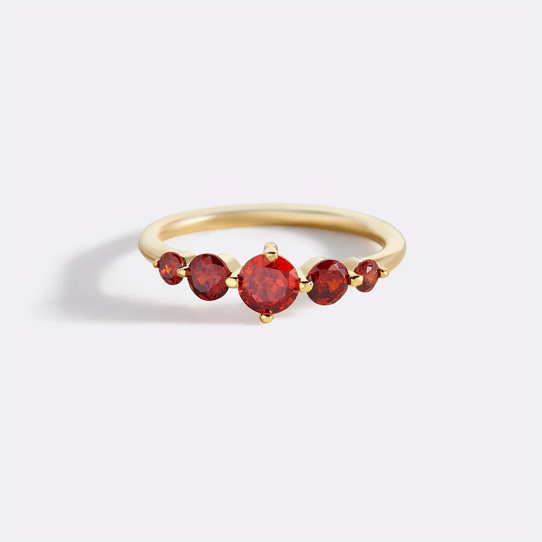 Five Stone Statement Birthstone Ring