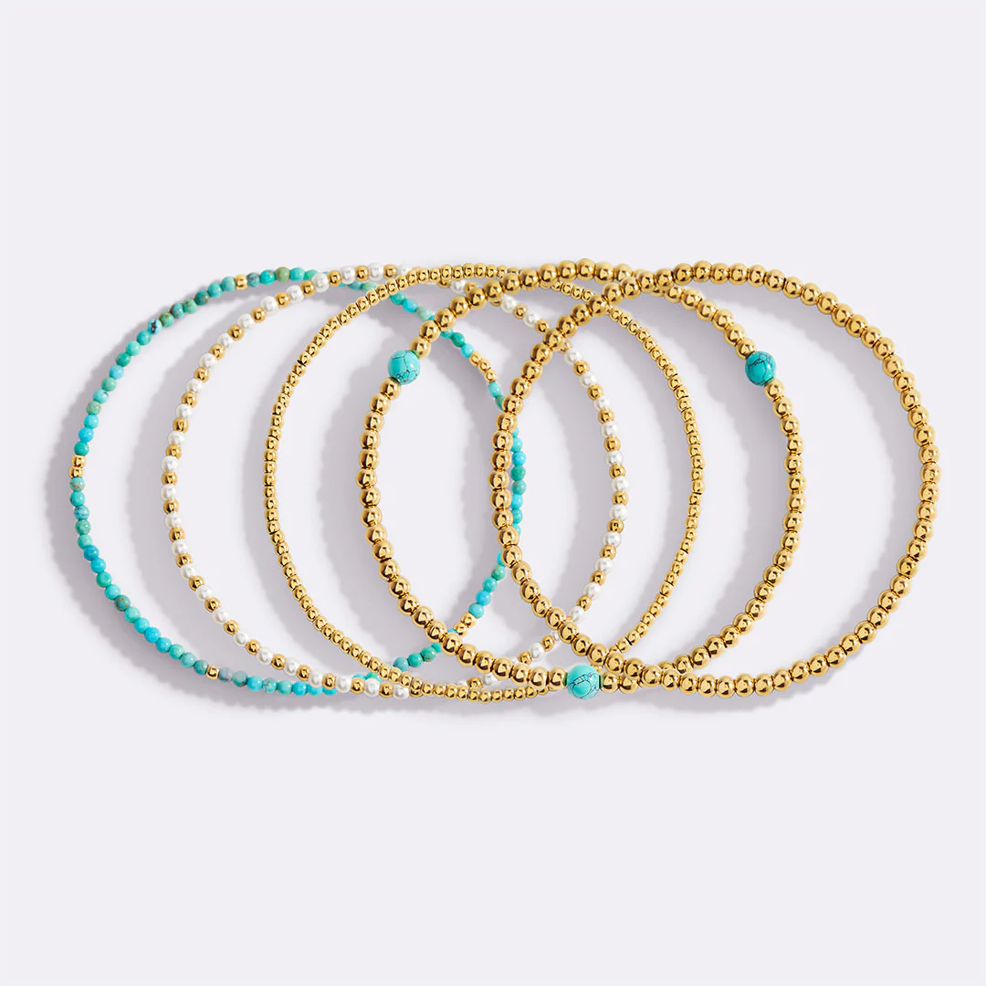Turquoise Beaded Bracelet Stacking Set
