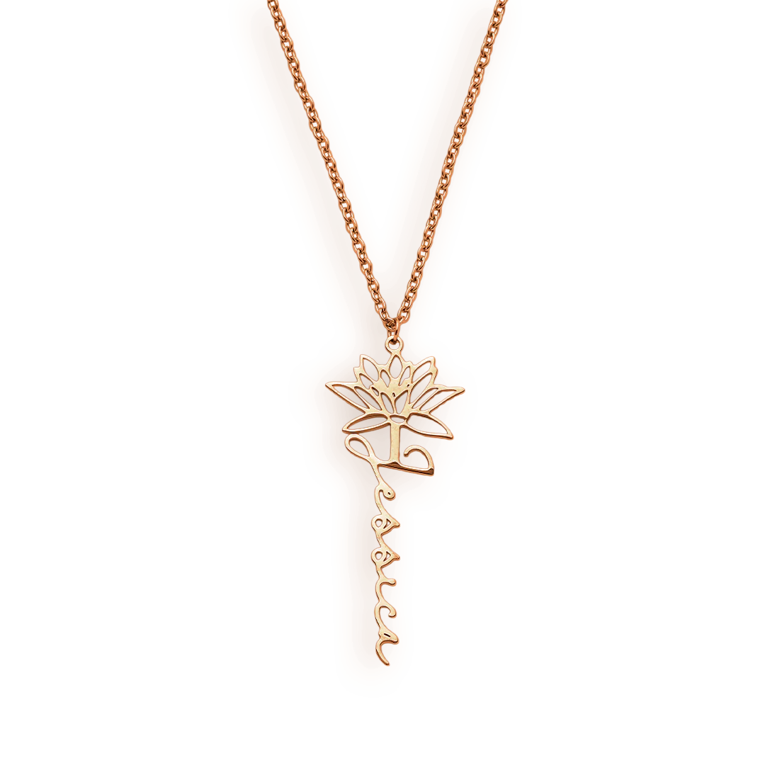 Birth Flower Name Necklace