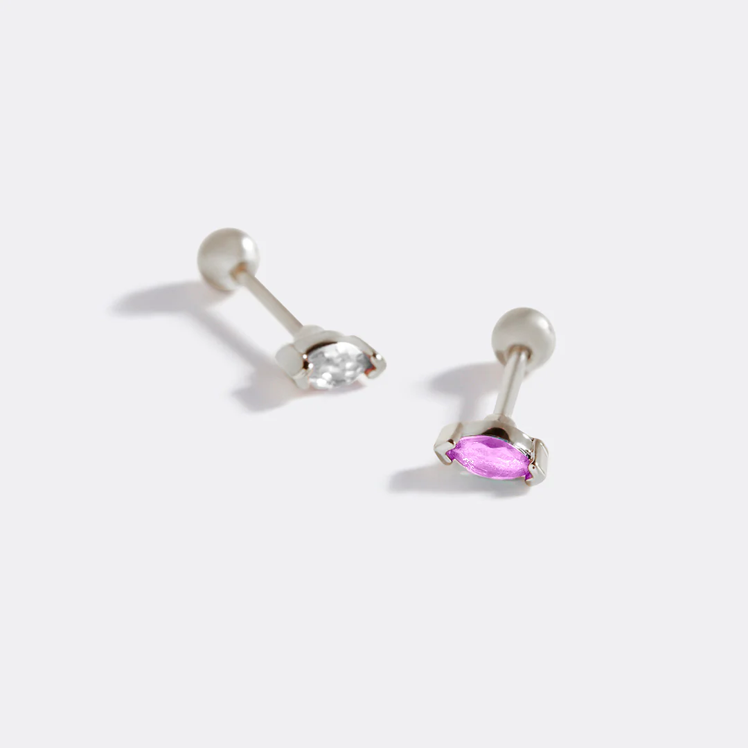 Marquis Gemstone Sleeper Stud Earrings