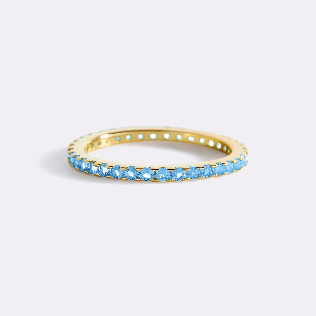 March Birthstone Eternity Stacking Ring