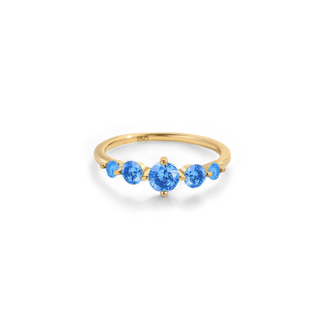 Five Stone Statement Birthstone Ring