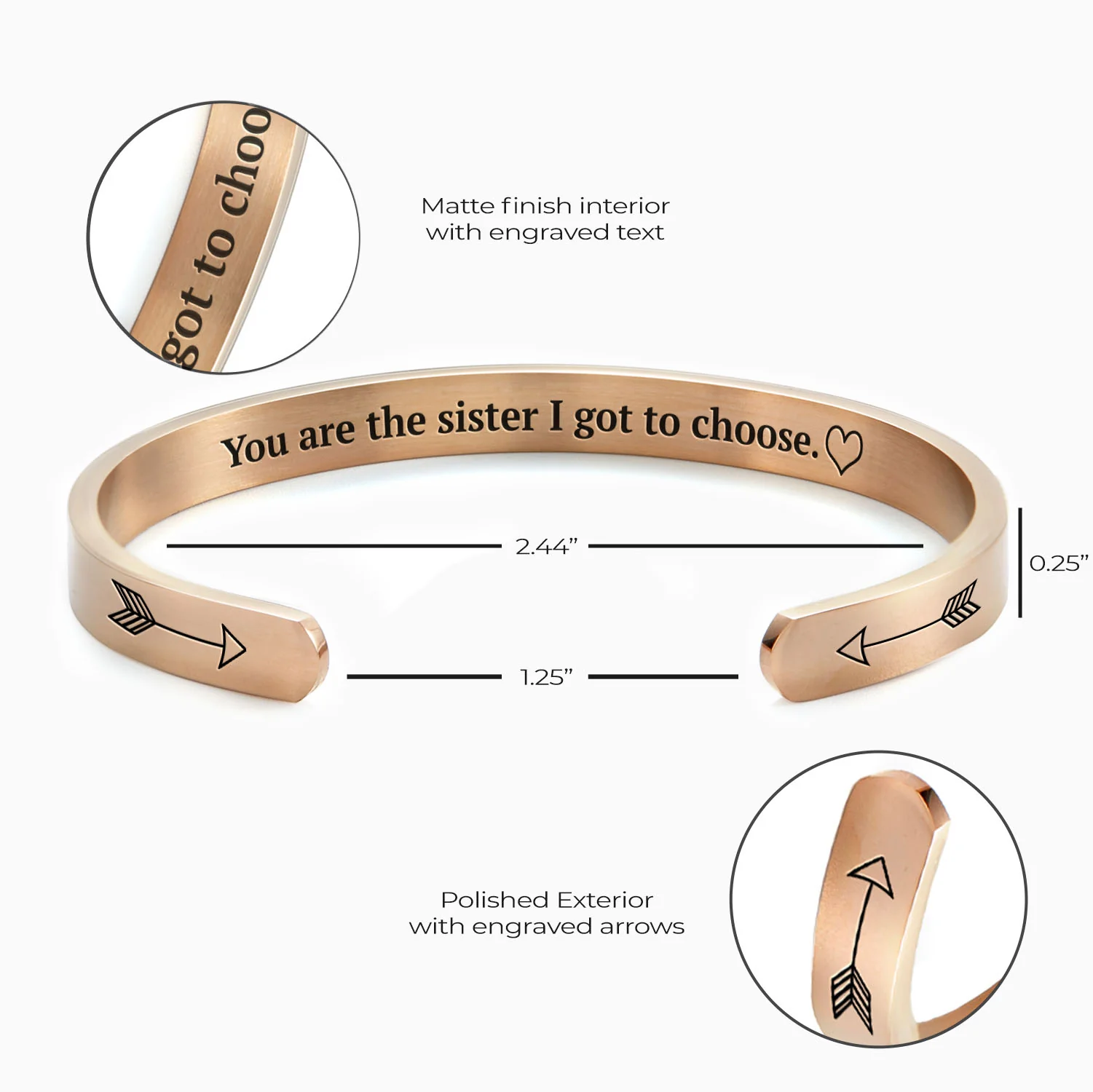 You are the Sister I got to Choose Personalizable Cuff Bracelet