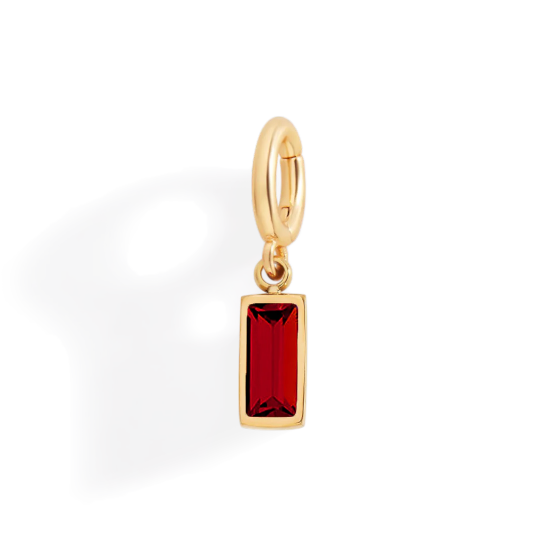 Dainty Baguette Birthstone Charm