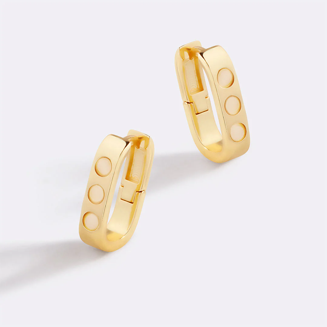 Pearl Block Statement Hoops