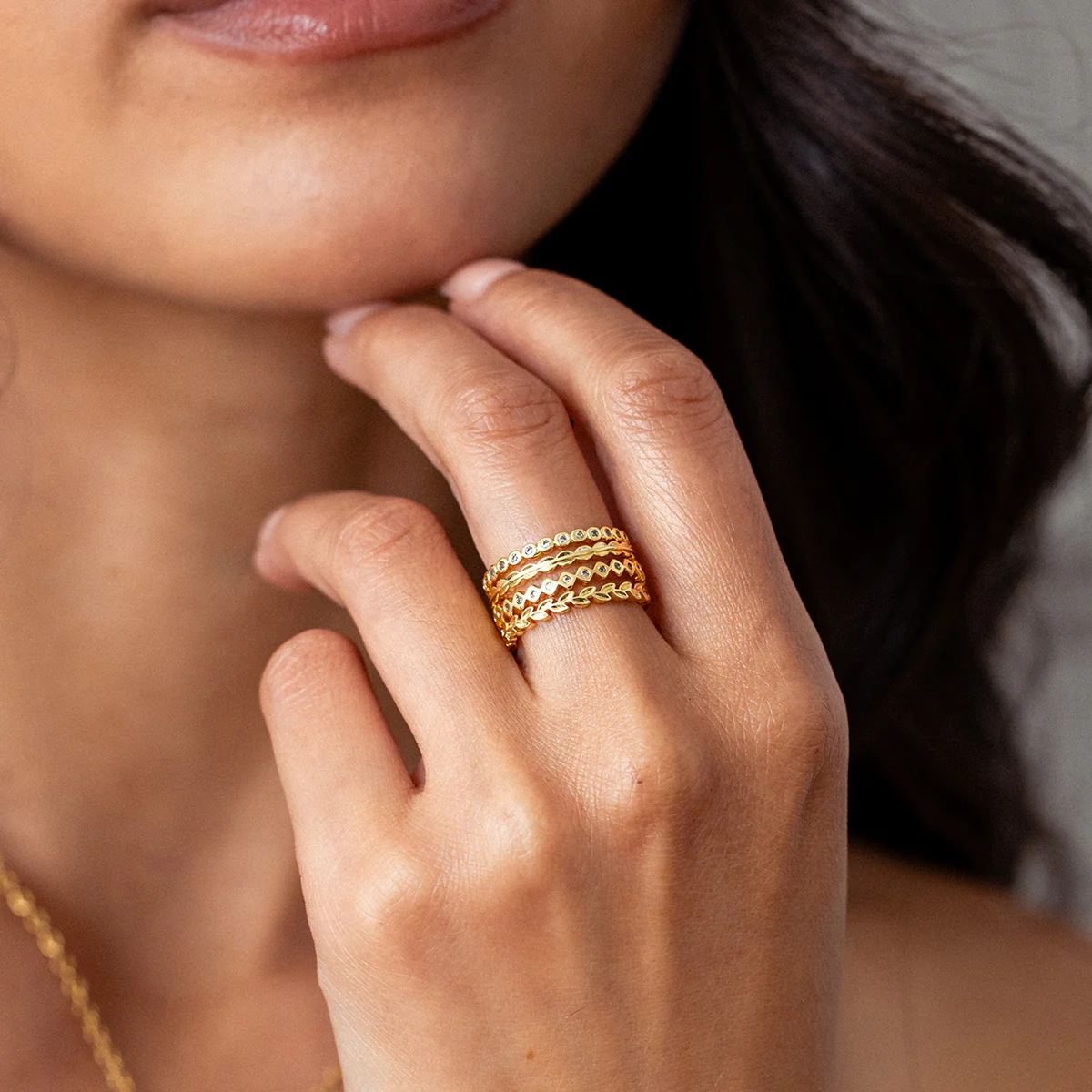 Dainty Gold Mini Ring Set