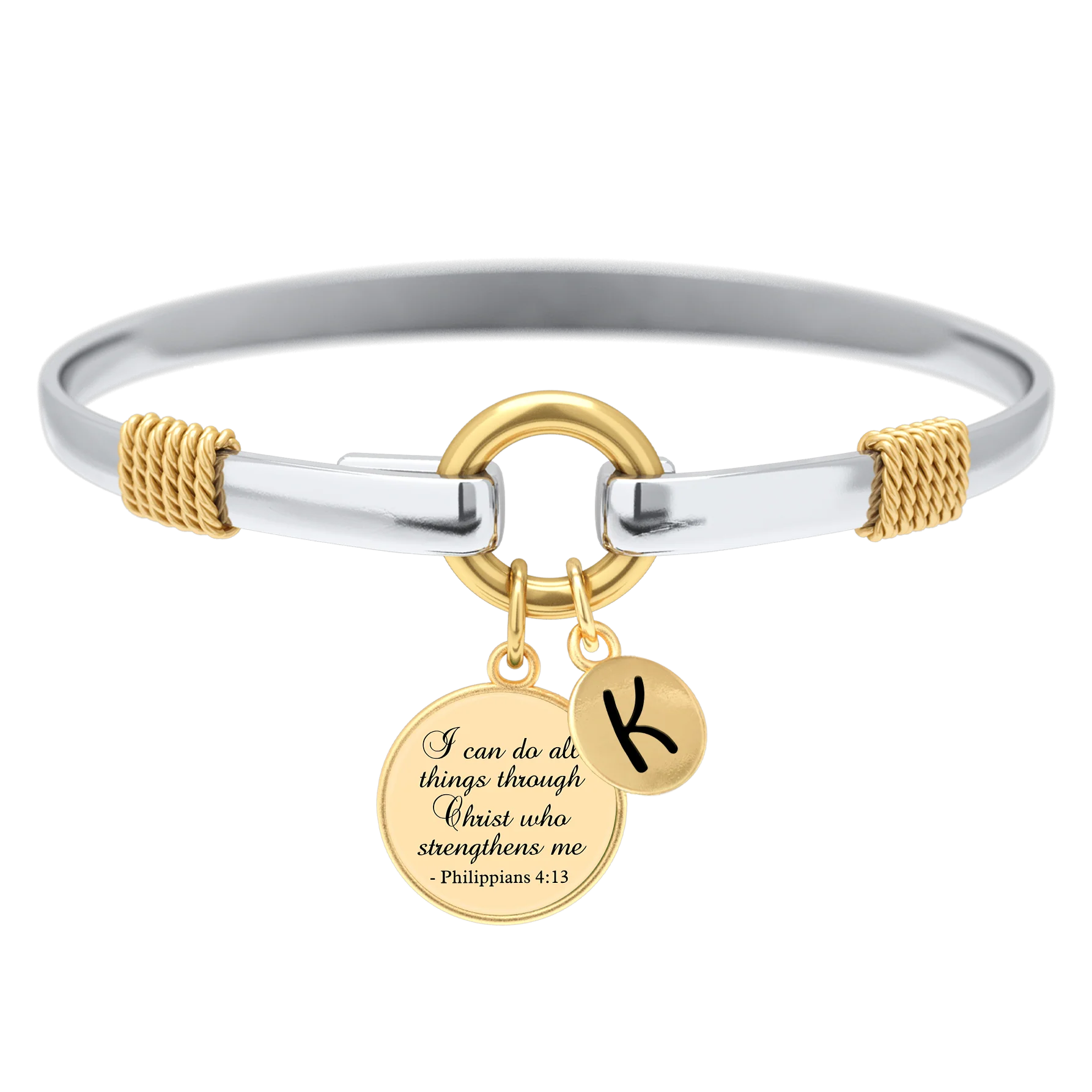 All Things Through Christ - Two-Tone Custom Charm Bracelet