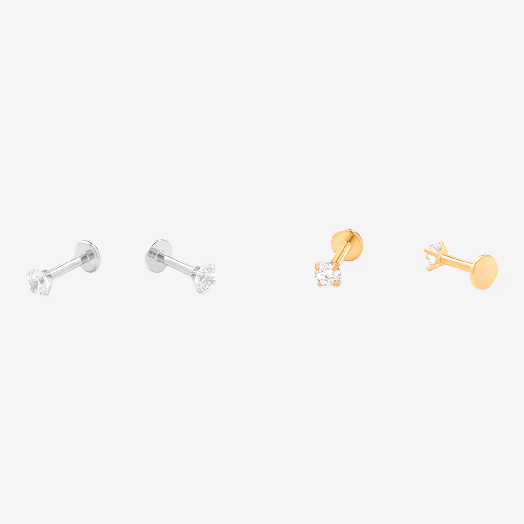 Crystal Sleeper Flatback Studs | 18g