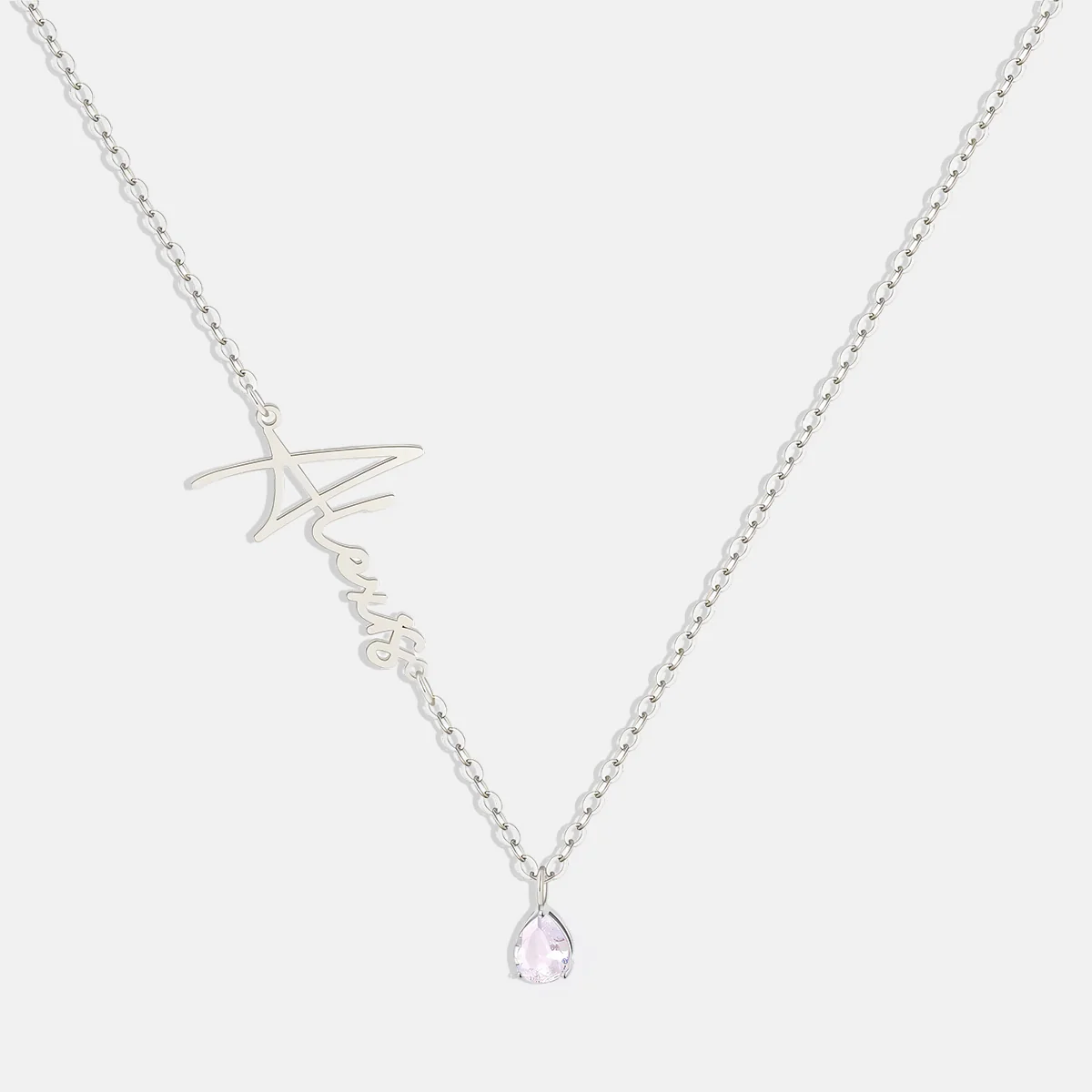 Handmade Birthstone Name Necklace