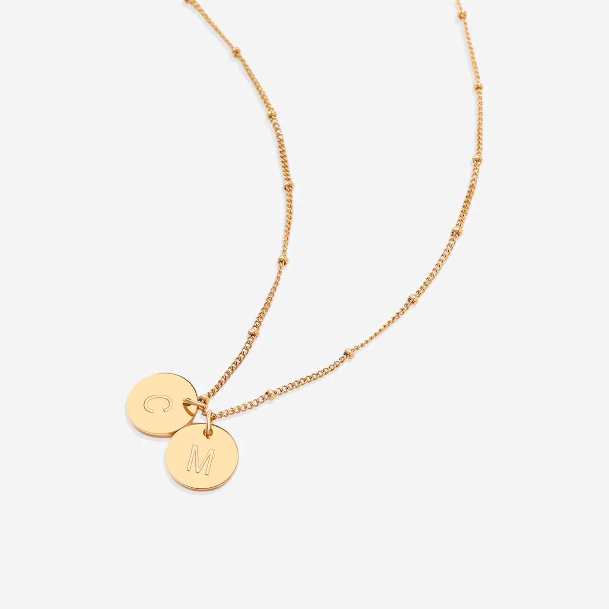 Dainty Disc Initial Necklace