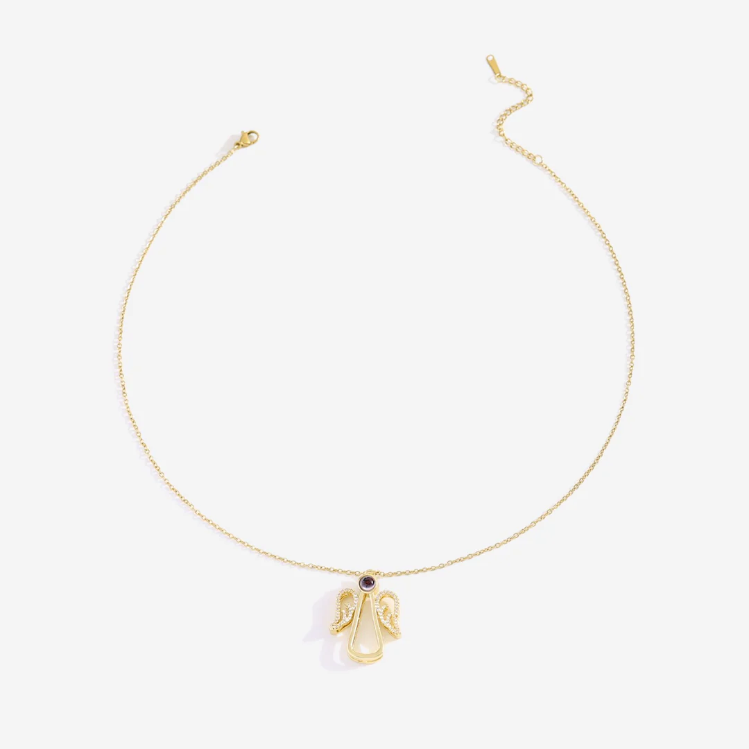 Personalized Angel Photo Charm Necklace